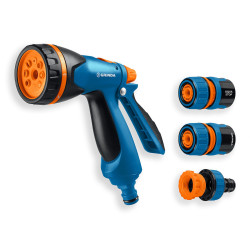 GRINDA B-812, питолет поливочный B-8, коннектор 1/2, конектор 1/2 с автостопом, адаптер с внутр. резьбой 1/2 х 3/4, набор поливочный PROLine / 429114